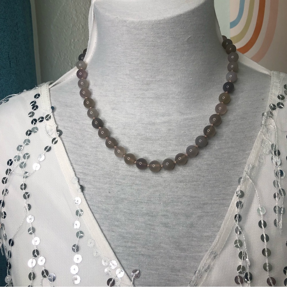 Handmade Necklace Purple-Gray